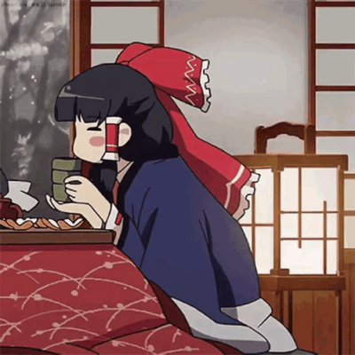 Reimu rất thích uống trà